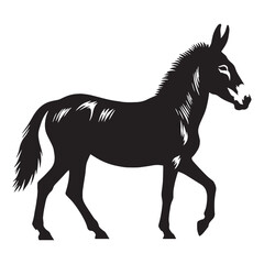Distinct mule silhouette vector crafted for clean design assets – mule silhouette – mule vector – mule illustration – silhouette of mule – mule icon

