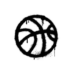 Basketball illustration in graffiti art style on white background © HENI