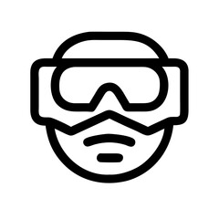 Face Mask with Goggles Icon Design