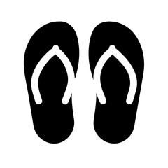 Flip Flops Pair on Sand Icon Design