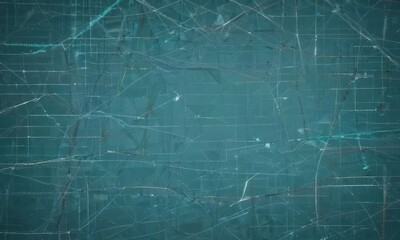 Abstract blueprint background with teal geometric shapes and intersecting lines, technical design elements,  style,  construction