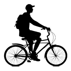 silhouette of a cyclist