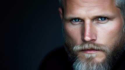 Obraz premium Close-up portrait of man with beard