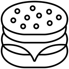 Obraz premium Burger line icon
