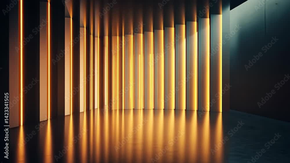Poster illuminated architectural wonder with sleek lines and soft light creating a captivating ambiance at 