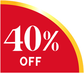 40% Special offer red ribbon corner

