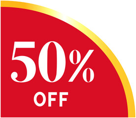 50% Special offer red ribbon corner
