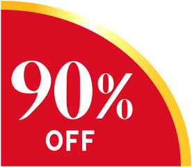 90% Special offer red ribbon corner
