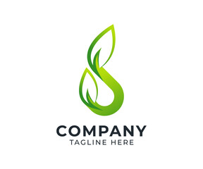 Green Leaf Logo Design for Organic and Eco Business
