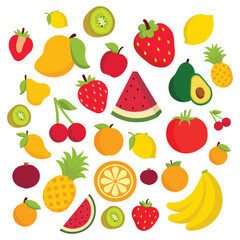 Colorful Fruit Illustration Pattern
