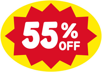 Supermarket 55% OFF Sale Sticker 
