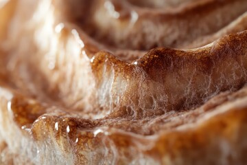 Closeup view of swirled baked pastry
