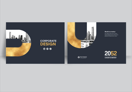 Modern Gold and Black Business Report Cover &ndash; Geometric Layout
