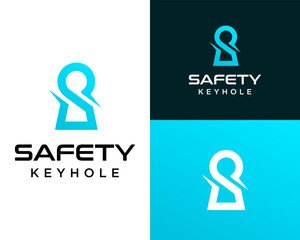 Logo design about monogram letter S and keyhole.