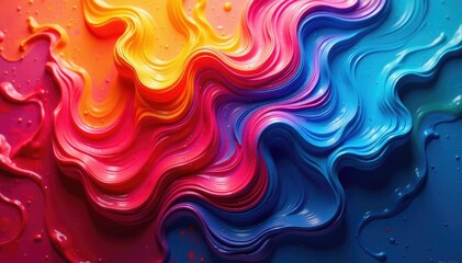 Fototapeta premium Abstract swirling paint textures, vibrant colors, simplicity, light, fluid