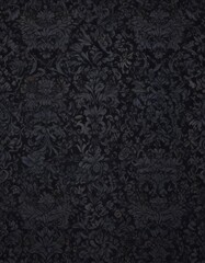Deep midnight damask, repeating floral gothic wallpaper, luxury, texture, acanthus