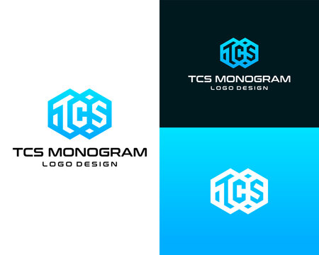 TCS letters monogram company business logo design.