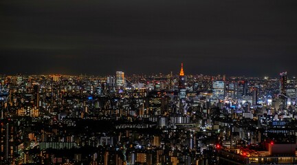 Tokyo Night Cityscape with Tokyo Tower