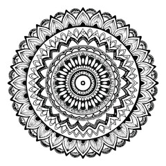 Circular pattern in the form of a mandala. Henna tatoo mandala. Mehndi style. Decorative pattern in oriental style. Coloring book page.