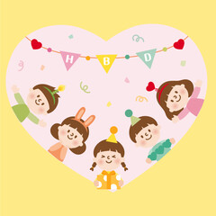 어린이집 유치원 이달의 생일 배너 알림장 포스터