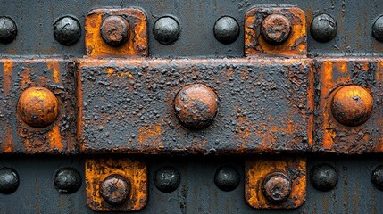 A grunge-infused backdrop of rusted metal, punctuated by ornate details that hint at a bygone grandeur. A dark gray black wallpaper, adorned with a subtle scratch, adds an air of urban grit 