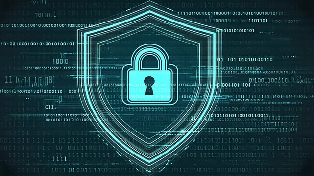 lock on binary code background