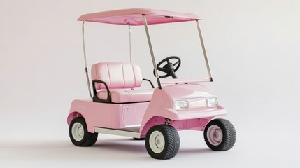 Luxurious Pink Golf Cart with Comfortable Seating