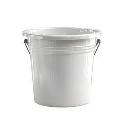 white plastic bucket isolated on white background

