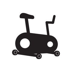 Exercise bicycle fitness icon flat design template