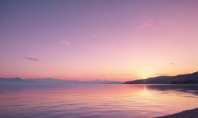 Naklejka premium Fuzzy pastel sunset, pink, blue, yellow gradient sky, sunset, hue