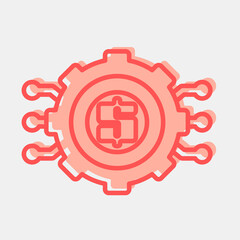 Icon cashless technology. Cashless society elements. Icon in two tone style.