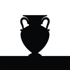 Elegant Black and White Silhouette of an Ancient Greek Vase