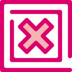 Obraz premium Cancel Close Cut Out Square Outline Icon