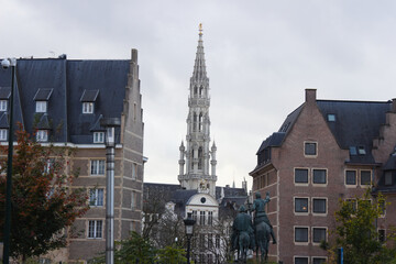 Vue de la grand place depuis la gare centrale de Bruxelles