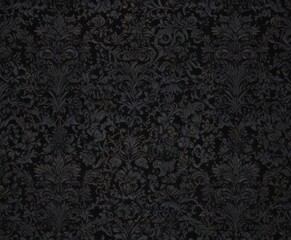 Intricate black damask, floral vines, seamless gothic pattern , home, abstract, high resolution