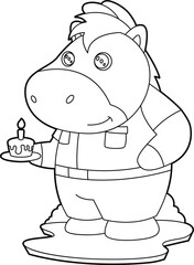 Horse Cop Birthday Police Animal Vector Graphic Art Illustration