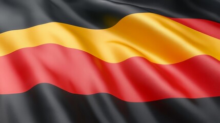 Obraz premium Flag of Germany Elegant Waving National Symbol in Black, Red, and Gold, Close-Up View