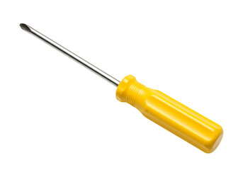 Yellow Screwdriver: Close-up Image on Transparent background