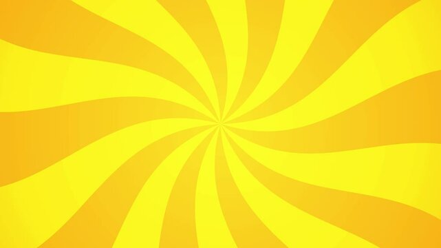 Rotating Abstract Walpaper with Spiral Stripes Yellow Golden Color. Looped Background in Ultra HD 4K.