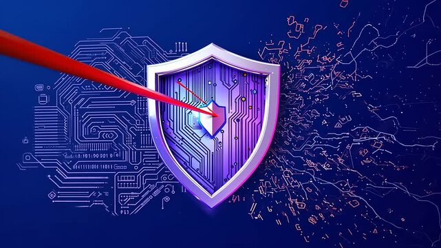 abstract technology  shield and sword