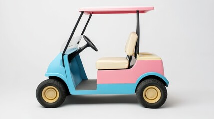 Eco-Friendly Cart with Pastel Colors on White Background