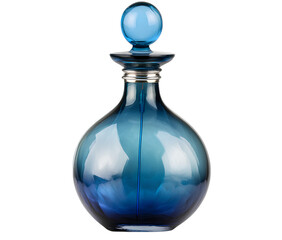 Blue bottle with blue needle, transparent background