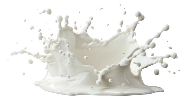 White cream or milk drop splash levitating on white background. Hygiene, skin care concept cut-out, clipping path, transparent