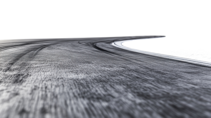 Black winding asphalt road on transparent background. PNG