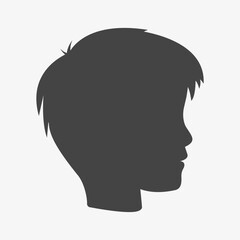 Boy head silhouette. Vector illustration