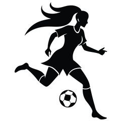 Female Soccer Silhouette Illustration