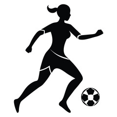 Silhouette of a Female Soccer Player