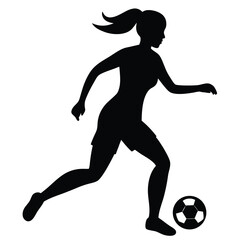 Digital Silhouette of a Female Soccer Player