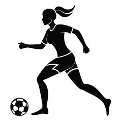 Black and White Silhouette Soccer Illustration