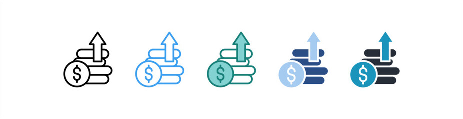 Profits Icon In Different Style Vector